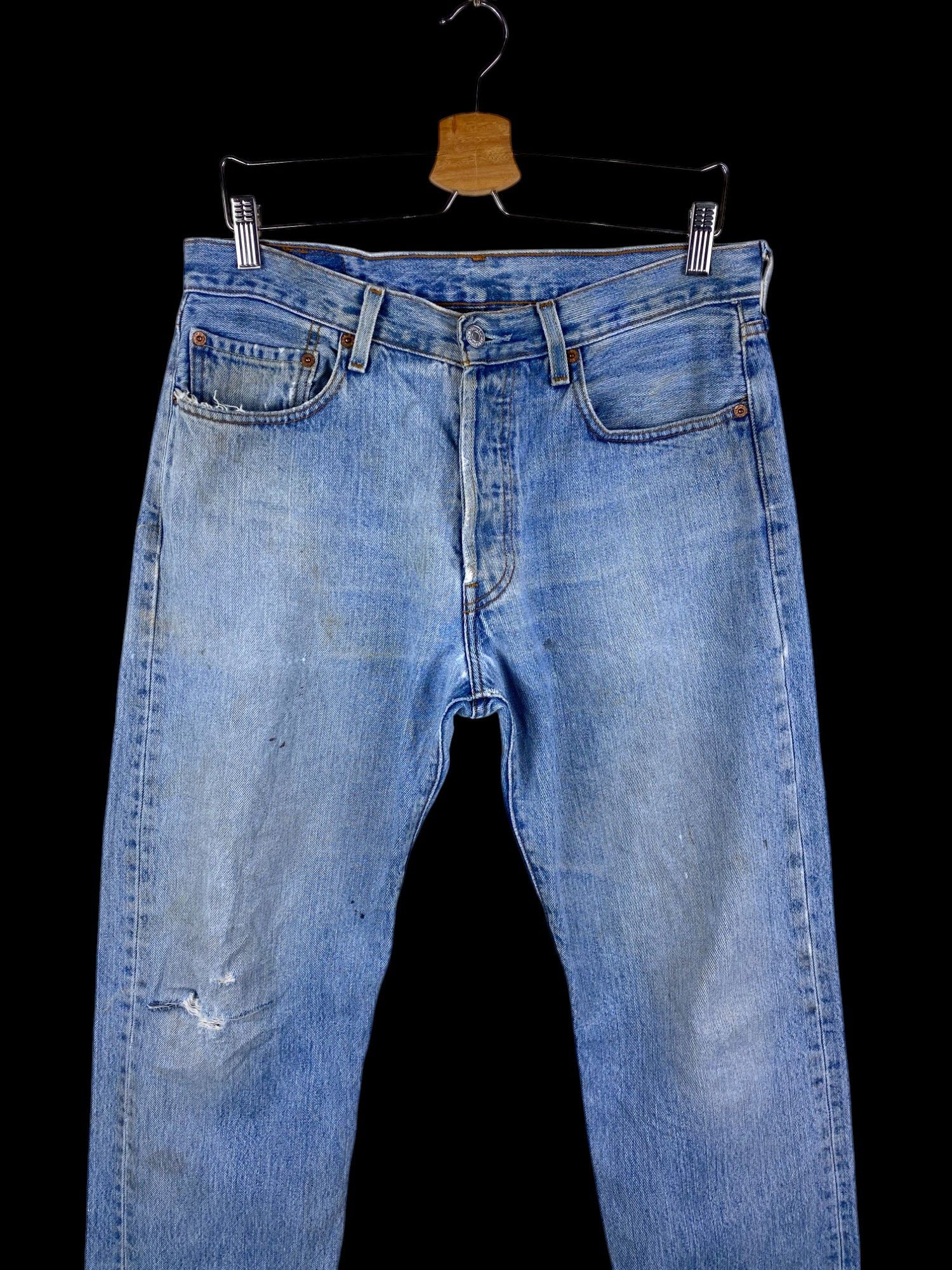 Levi's Vintage Clothing W33x29 Vintage Levis 501 90s distressed dirty denim Size US 33 - 5 Thumbnail