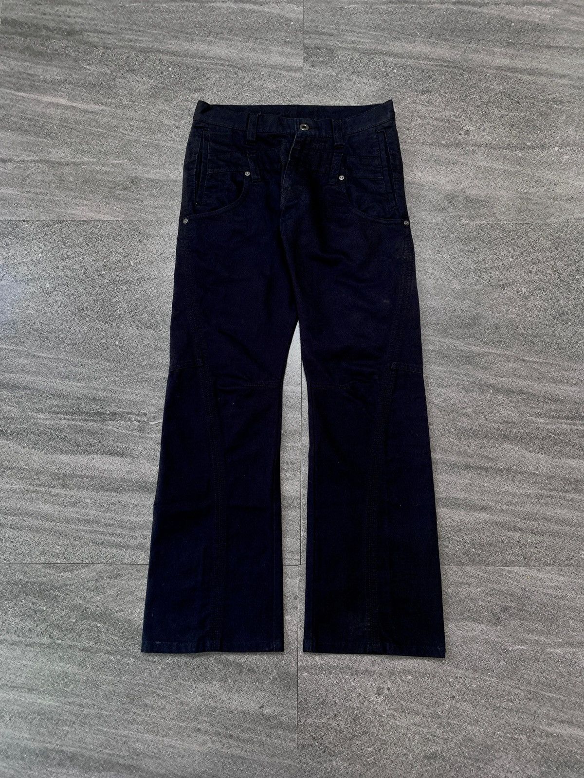 Issey Miyake FREE TAX! 2000s Double Waisted Flared Denim Jeans - 29” Size US 29 - 2 Thumbnail