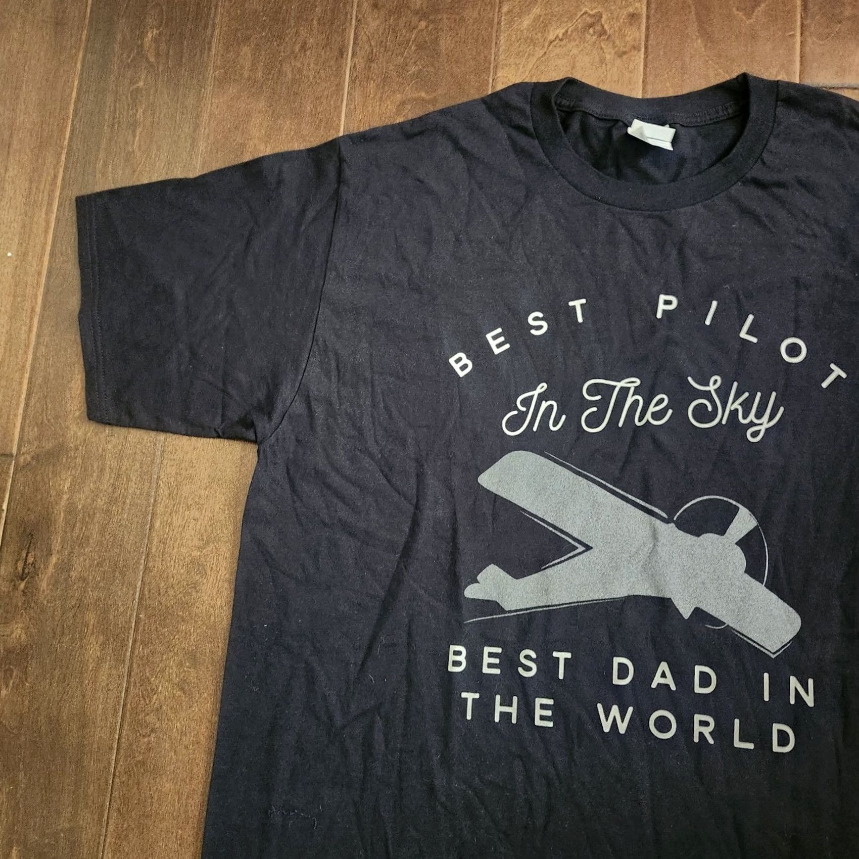 Port & Company Best Pilot In The Sky Shirt XL Airplane Dad Graphic Tee Gift Father Size US XL / EU 56 / 4 - 5 Thumbnail