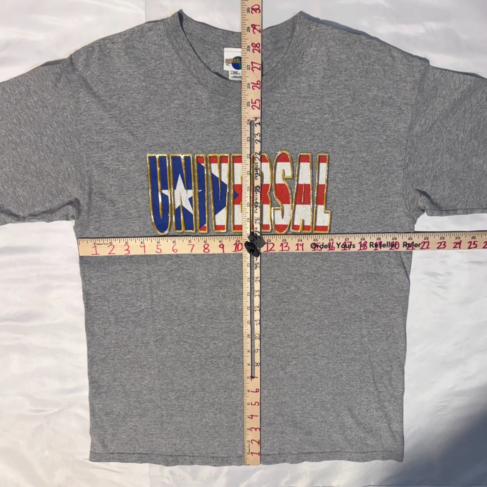 Vintage VINTAGE Universal Studios Florida USA Flag GEL Graphic Gray T-Shirt - L Size US L / EU 52-54 / 3 - 6 Thumbnail