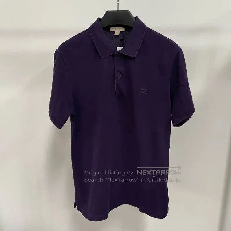 Burberry Men's Purple Polo Shirt.