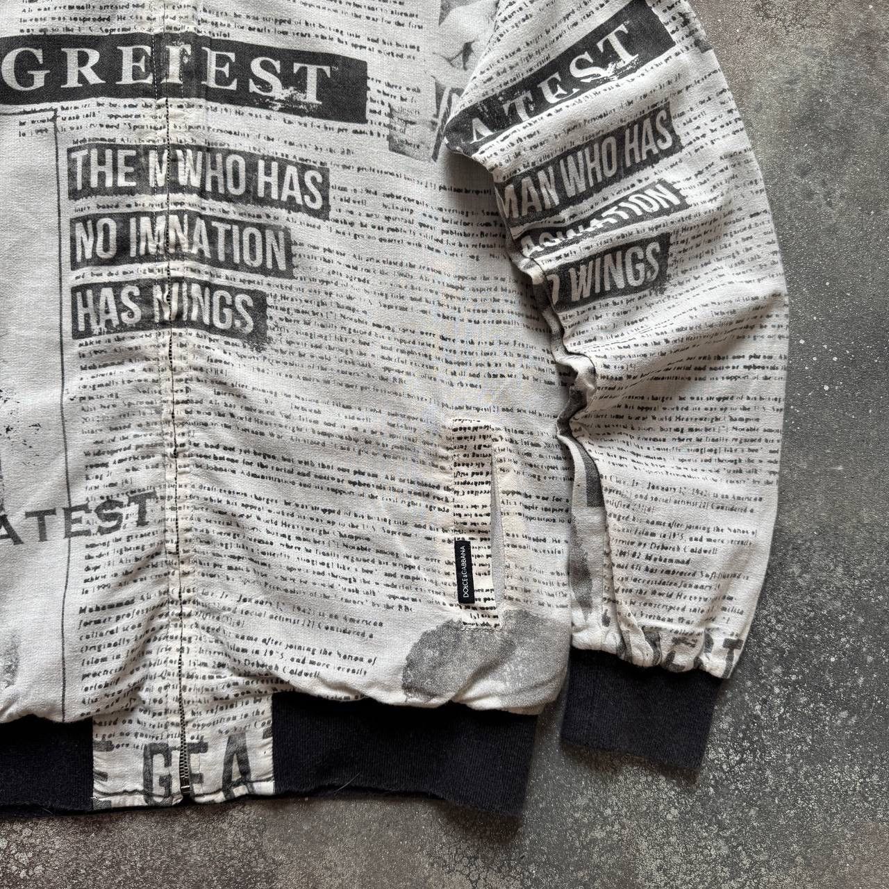 Dolce & Gabbana Dolce & Gabbana Vintage Mohamed Ali Gazette Print Zip Hoodie Size XS / US 0-2 / IT 36-38 - 6 Thumbnail