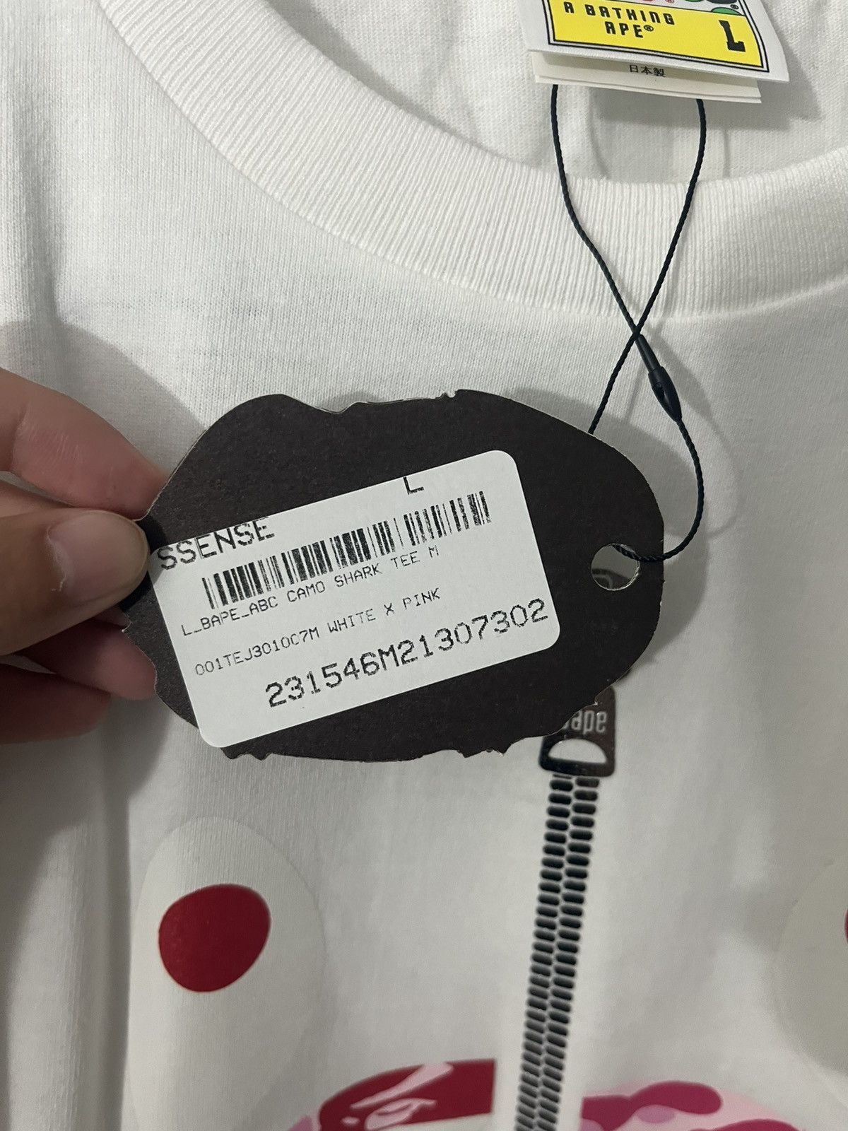 Bape Bape A Bathing Ape ABC Camo Shark Silver Zip Tee Large White Size US L / EU 52-54 / 3 - 7 Thumbnail