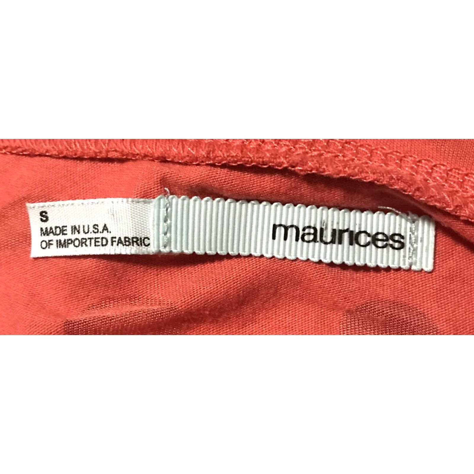 Vintage Maurices Shirt Womens Small Red Polka Dot V-Neck Short Sleeve Pullover Made In USA Blouse Size S / US 4 / IT 40 - 3 Thumbnail