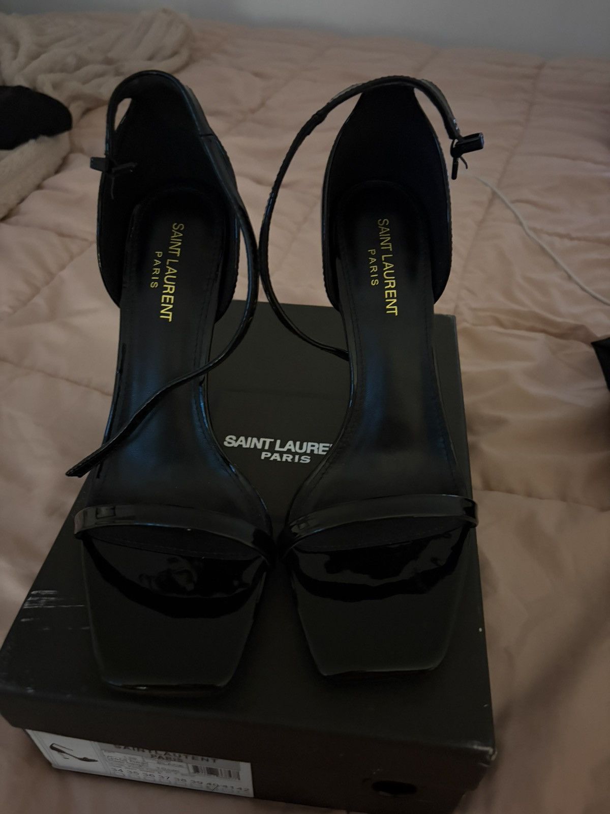 Yves Saint Laurent Opyum embellished patent-leather sandals Size US 9.5 / IT 39.5 - 1 Thumbnail
