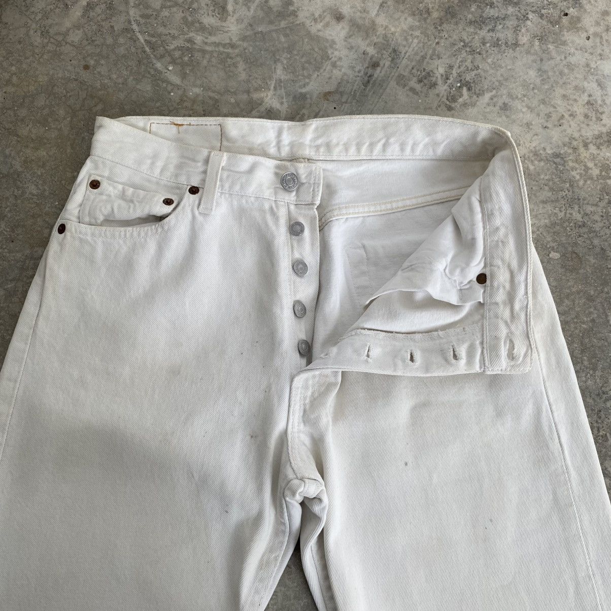 Levi's Size 30x30 Vintage 1998 Levis 501 White Denim Dirty Jeans Size US 30 / EU 46 - 6 Thumbnail
