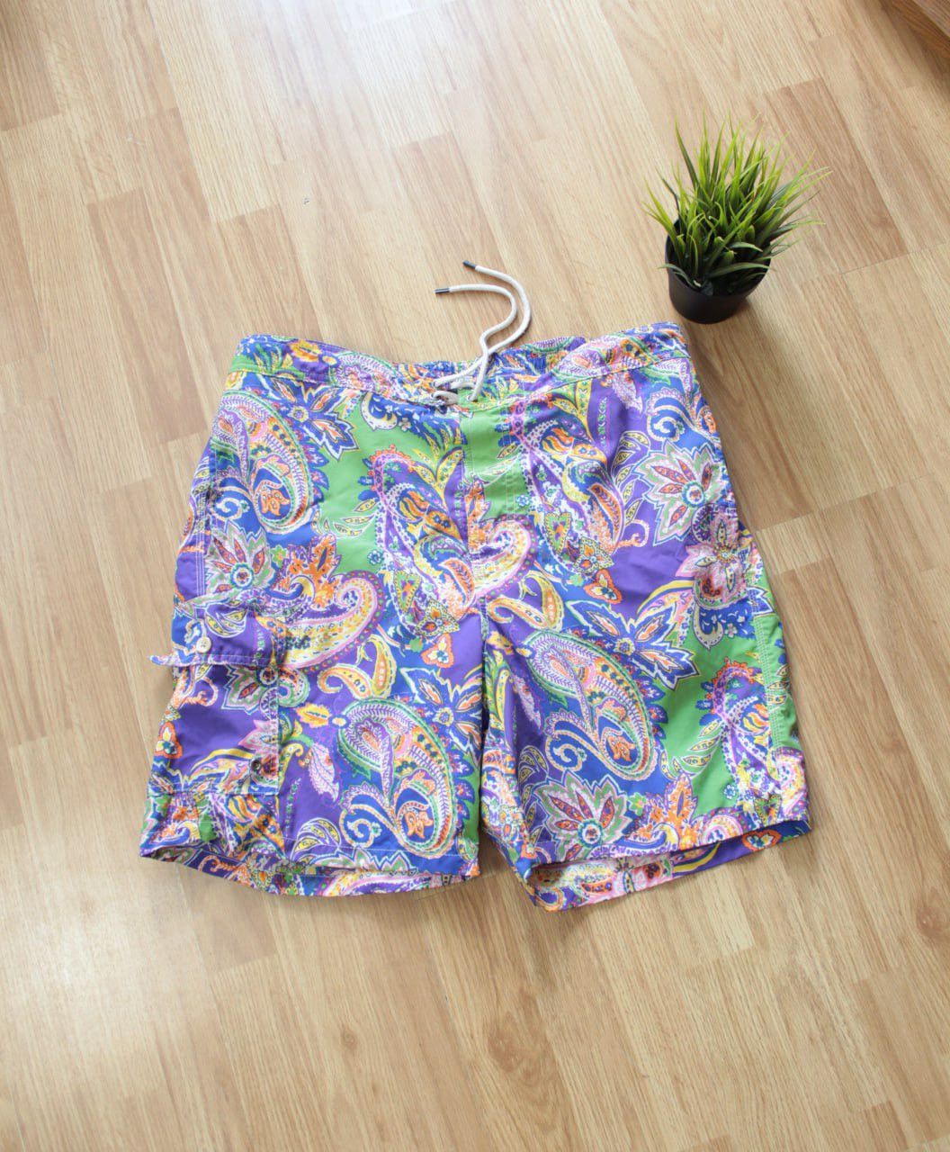 Polo Ralph Lauren 🔥 Polo Ralph Lauren 90s Vintage Swim Shorts Art Logo Y2K Size US 34 / EU 50 - 2 Thumbnail