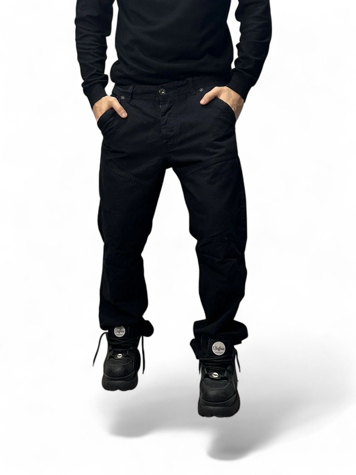 Diesel G-Star Raw Y2K Tech Carpenter Denim Pants Black Workwear 34 Size US 34 / EU 50 - 2 Thumbnail