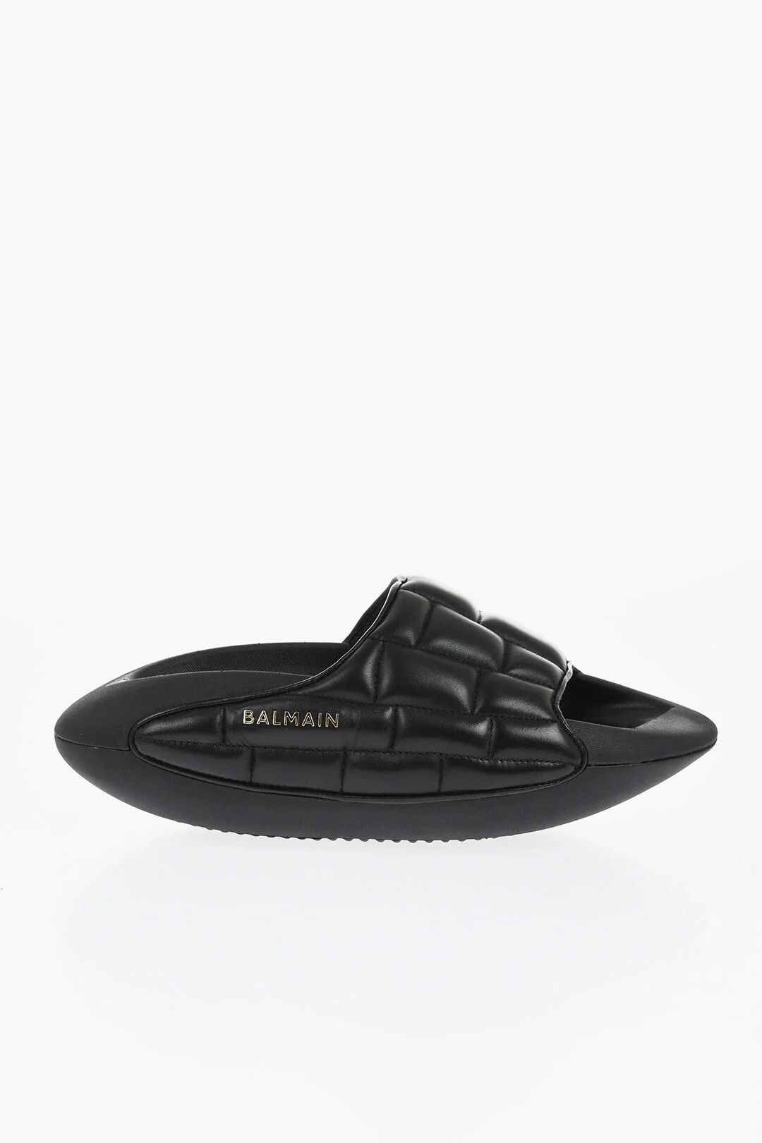 Balmain og1mm0326 Quilted Leather Sandals in Black Size US 7 / EU 40 - 1 Thumbnail