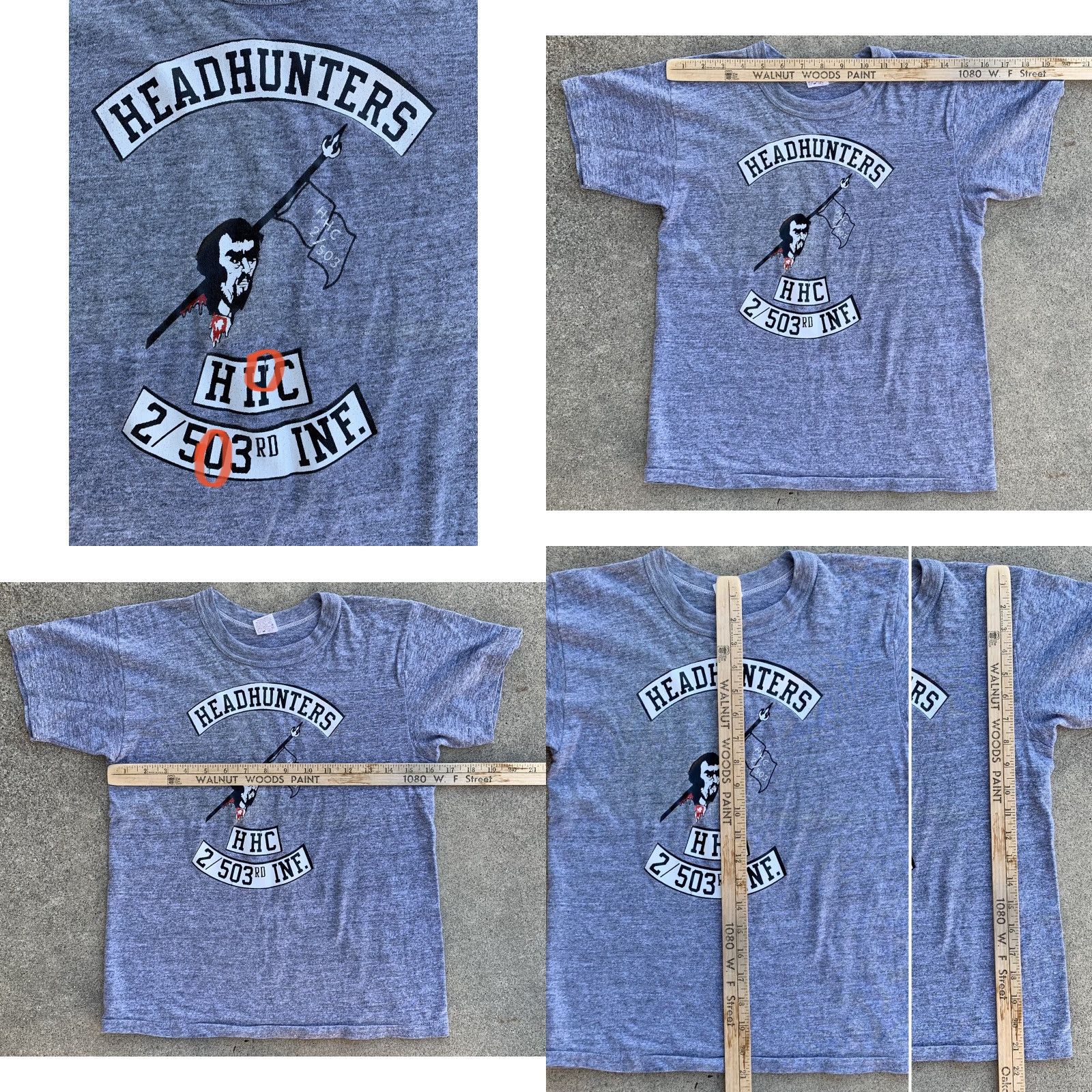 Russell Athletic VINTAGE Headhunters HHC 2/503rd Inf t shirt single stitch 70s 1970s size Small Size US S / EU 44-46 / 1 - 8 Thumbnail