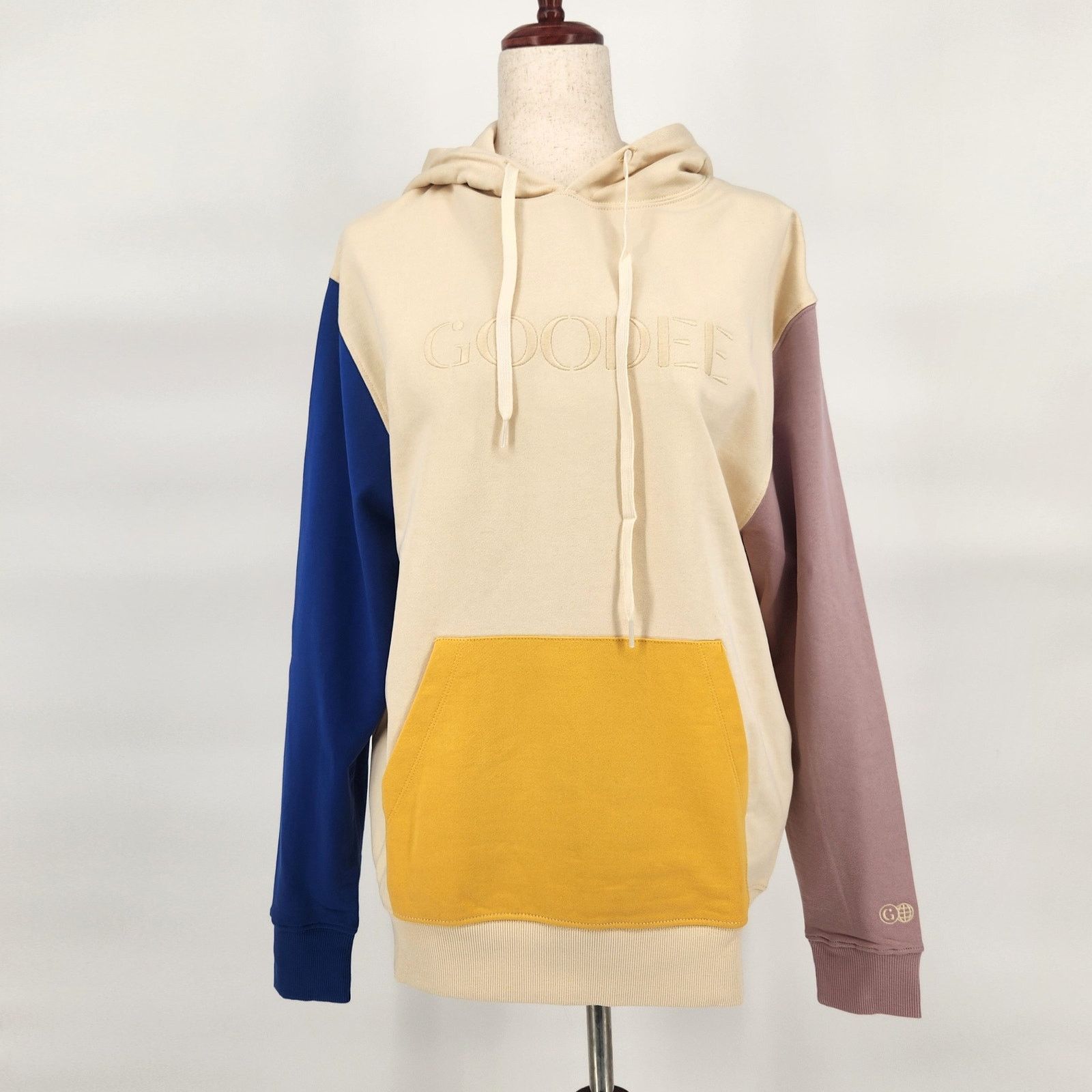 GOODEE & Kotn Women Ivory Colorblock Oversize Hoodie Size S