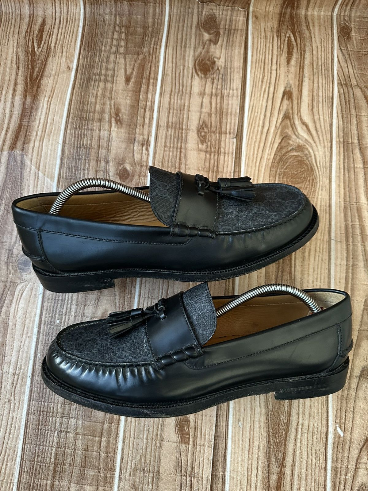 Gucci Gucci GG Logo Black Tassel Leather Loafers Size US 9.5 / EU 42-43 - 13 Thumbnail