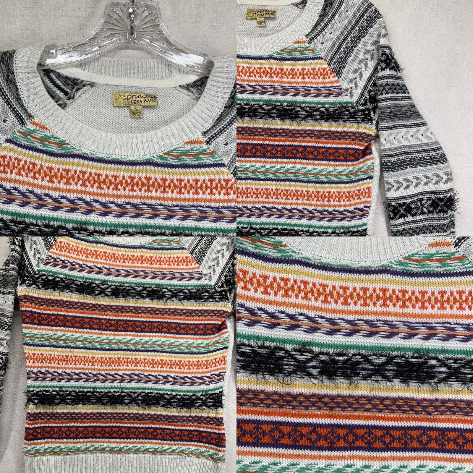 Vera Wang VERA WANG Womens Sweater PRINCESS Small Fair Isle Colorful Multi Knit Size S / US 4 / IT 40 - 8 Thumbnail