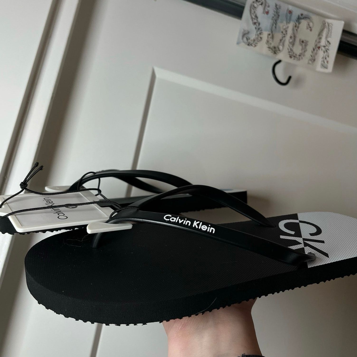 Calvin Klein •NEW• Calvin Klein CK Men’s Flip Flops in Black & White Size US 10 / EU 43 - 7 Thumbnail