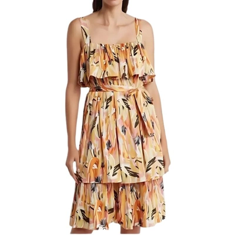 Other Mila Mae Mini Dress Satin Tiered Sleeveless Multicolor S Size S / US 4 / IT 40 - 1 Thumbnail