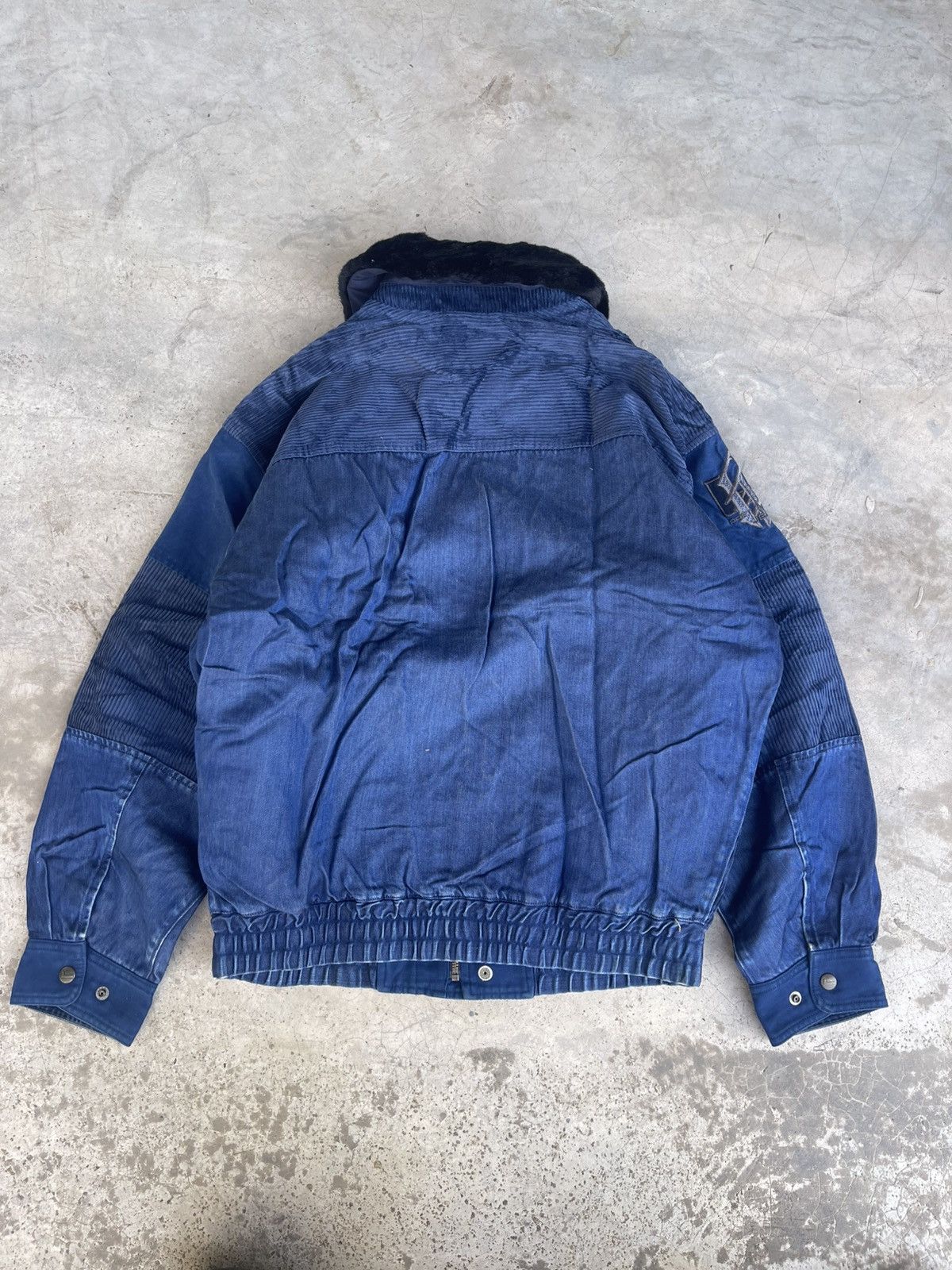 Lancel Lancel cudroy and denim bomber fur neck jacket Size US L / EU 52-54 / 3 - 13 Thumbnail