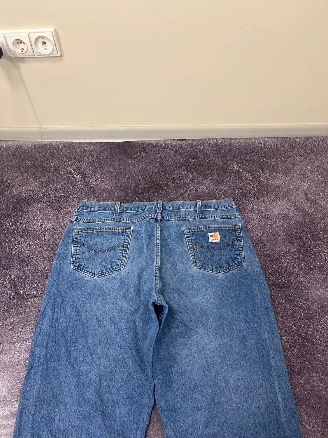 Carhartt × Vintage Vintage Carhartt Flame Resistant Blue Denim Hype Work Jeans Size US 38 / EU 54 - 4 Thumbnail