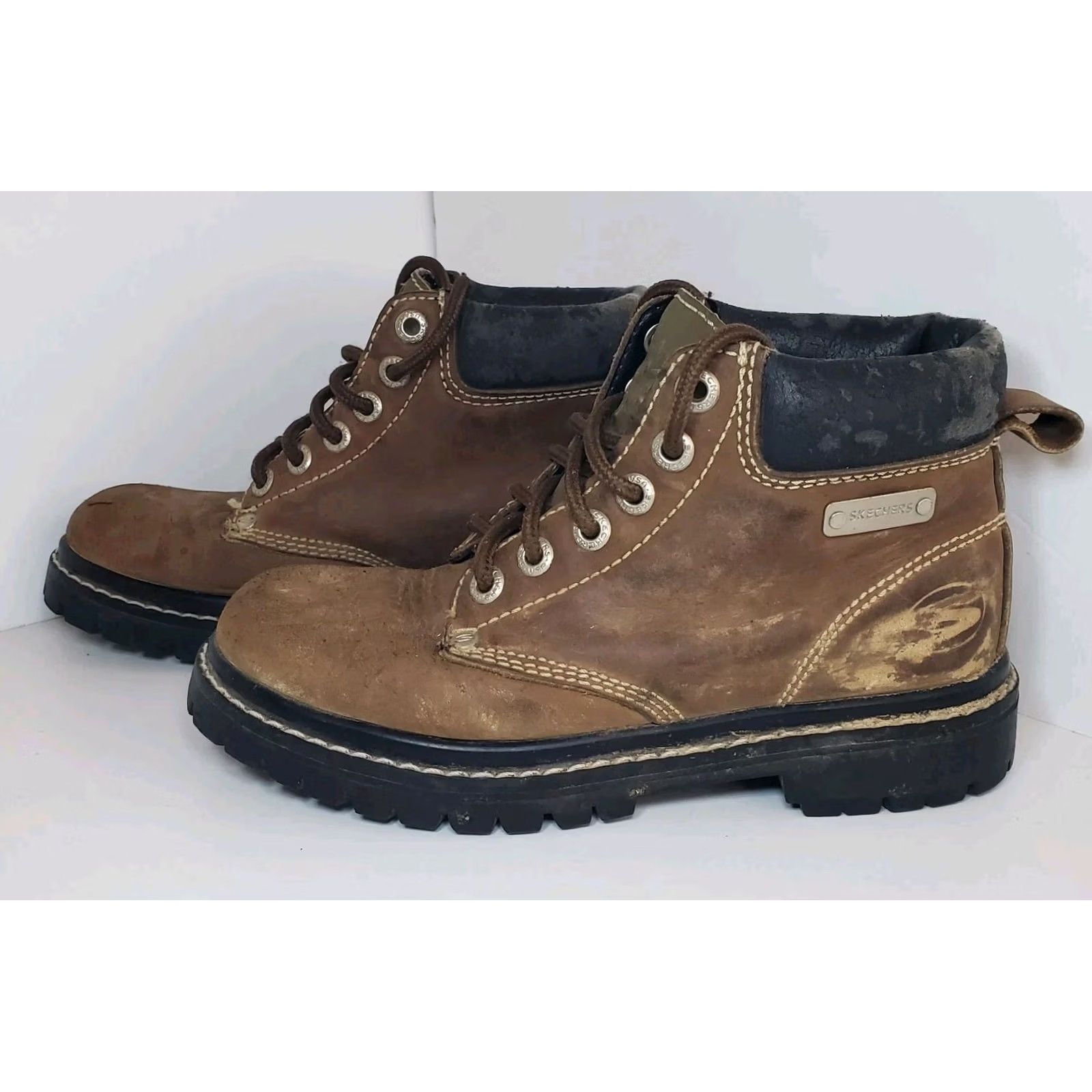 SKECHERS VINTAGE Sketchers Womens Sz 6 Brown Lug Boots 90s Y2K Chunky Grunge Distressed Boot Size US 6 / IT 36 - 2 Thumbnail