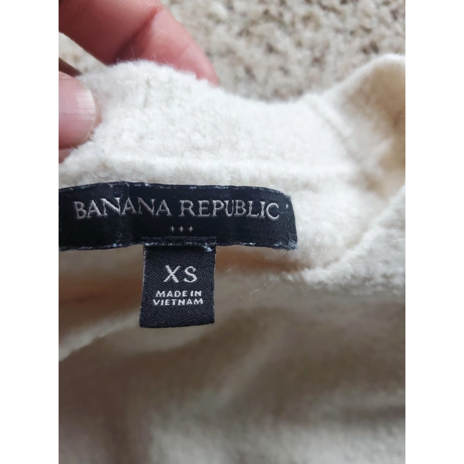 Banana Republic Banana Republic Sweater Womens XS Ivory Crewneck Wool Blend Textured Pullover Size XS / US 0-2 / IT 36-38 - 5 Thumbnail