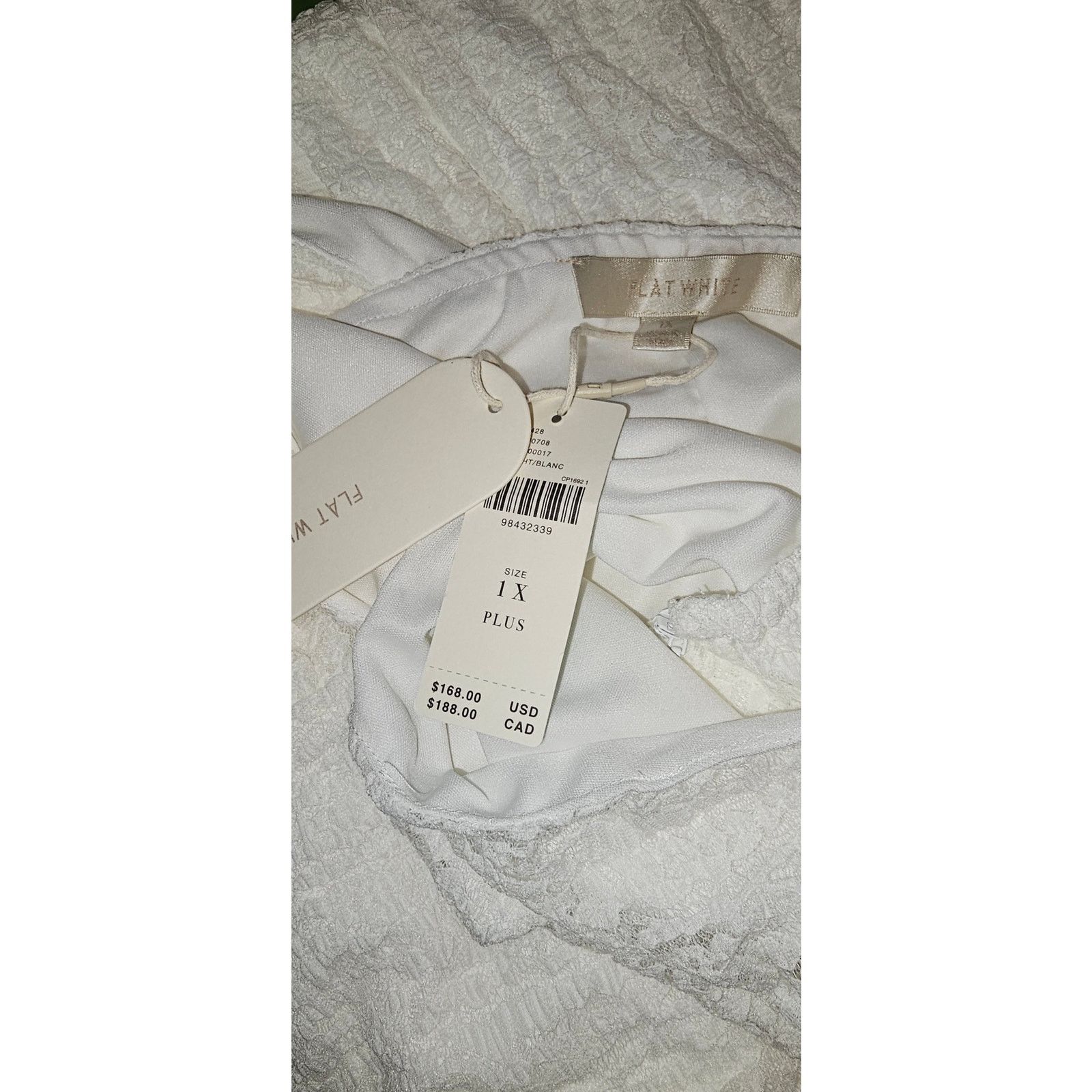 Anthropologie NWT Flat White Plunge Slim Maxi Dress $168 PLUS 1X White Size XXL / US 16-18 / IT 52-54 - 8 Thumbnail