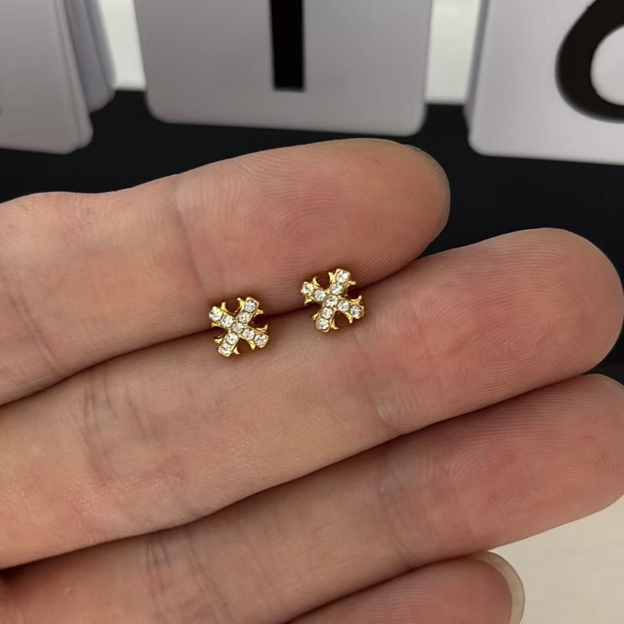 Other 6mm CZ Cross Stud Earrings for Men Women Size ONE SIZE - 6 Thumbnail