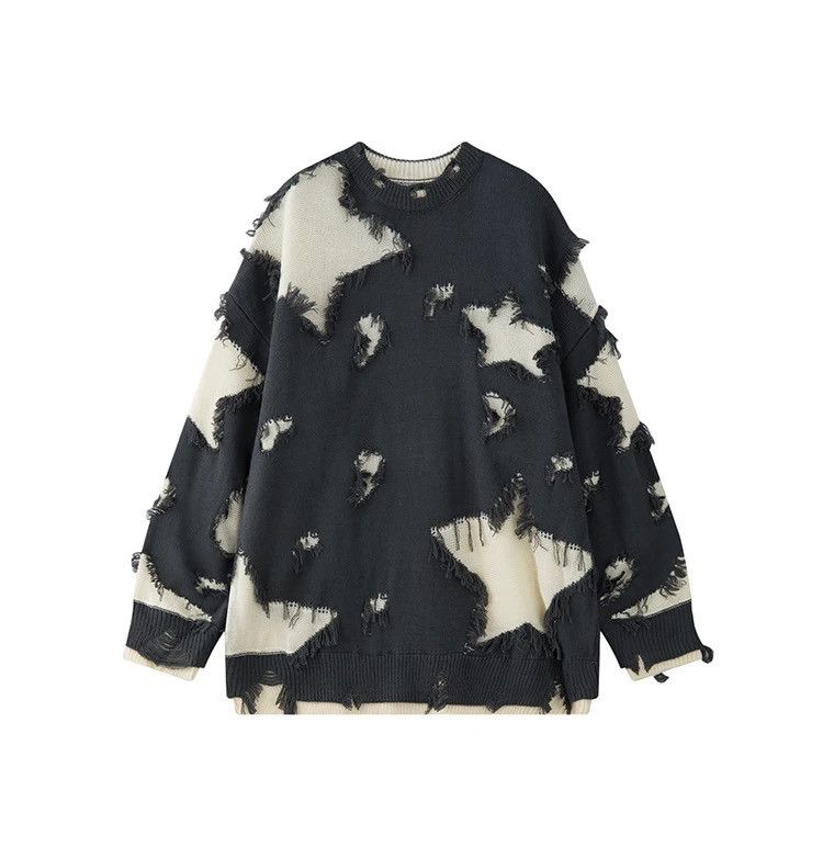 Japanese Brand × Vintage Retro hip hop star distressed oversized sweater knitwear Size US XL / EU 56 / 4 - 9 Thumbnail
