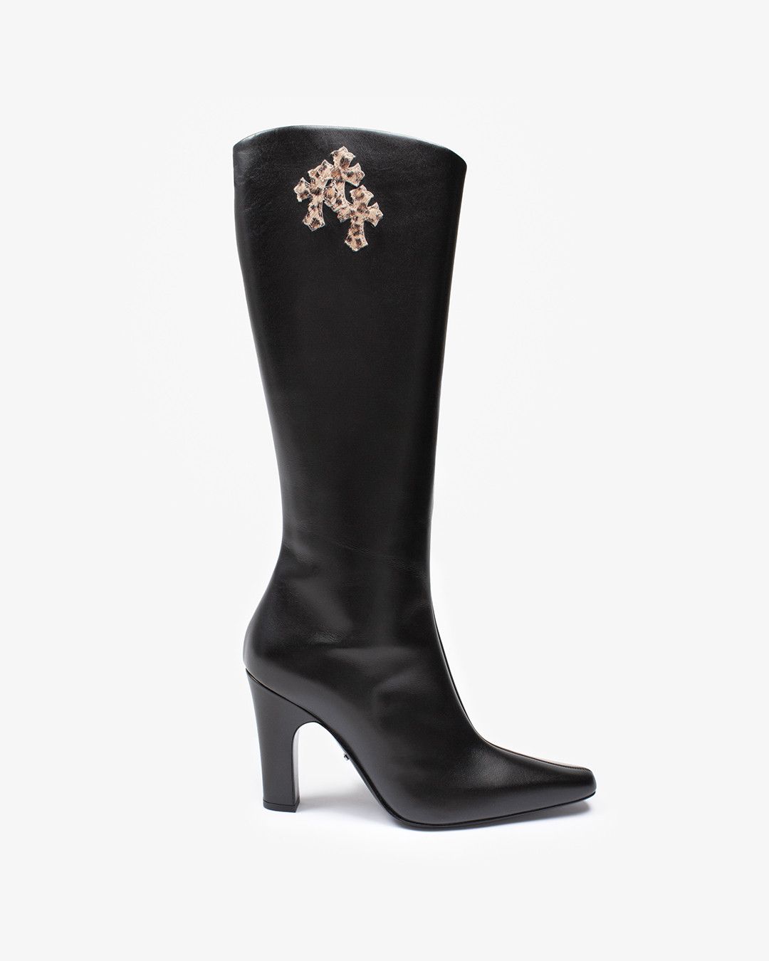 Chrome Hearts CHROME HEARTS BLACK LEOPARD PATCH SUGAR JONES BOOT Size US 8 / IT 38 - 1 Thumbnail