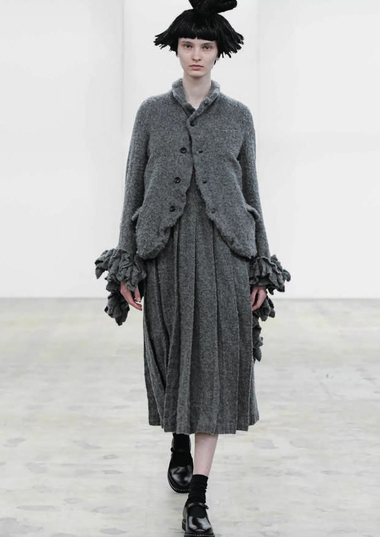 Comme des Garcons CDG 24AW Thick Wool Suspender Pleated Skirt Size S / US 4 / IT 40 - 2 Thumbnail