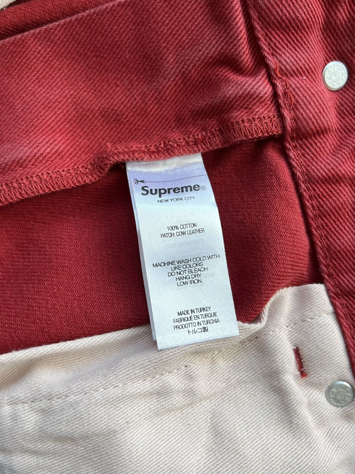 Supreme Supreme 2-Tone Paneled Denim Jeans “Red” 36 Size US 36 / EU 52 - 8 Thumbnail