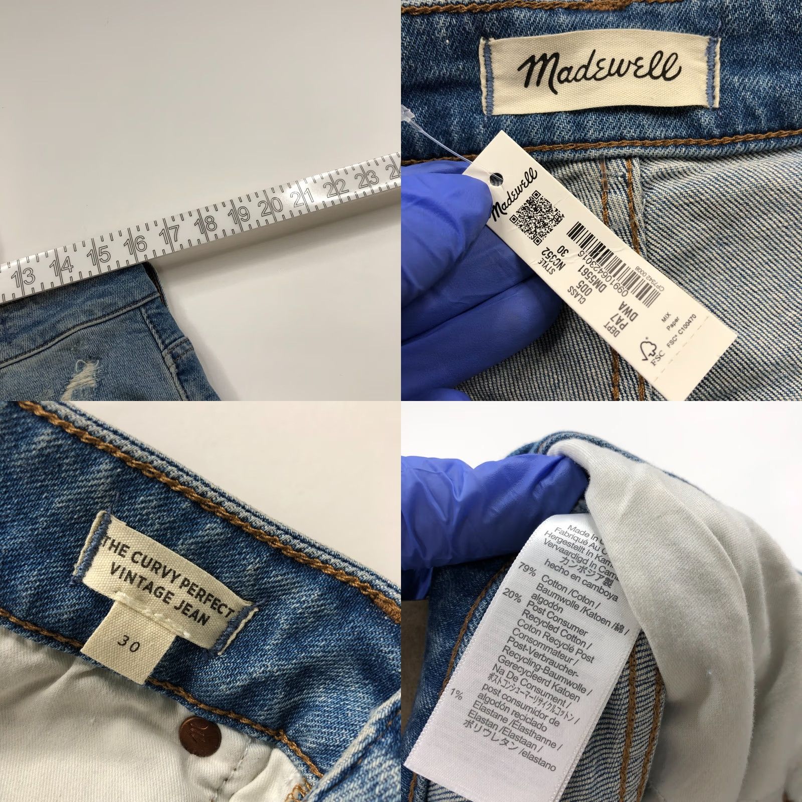 Madewell Madewell Jeans Main Selling Point/Brand Denim 30 High Rise Womens Regular Blue 10.25 28in Inseam 5-Pocket Design Stretch Vintage: No New Condition Size 30" / US 8 / IT 44 - 8 Thumbnail