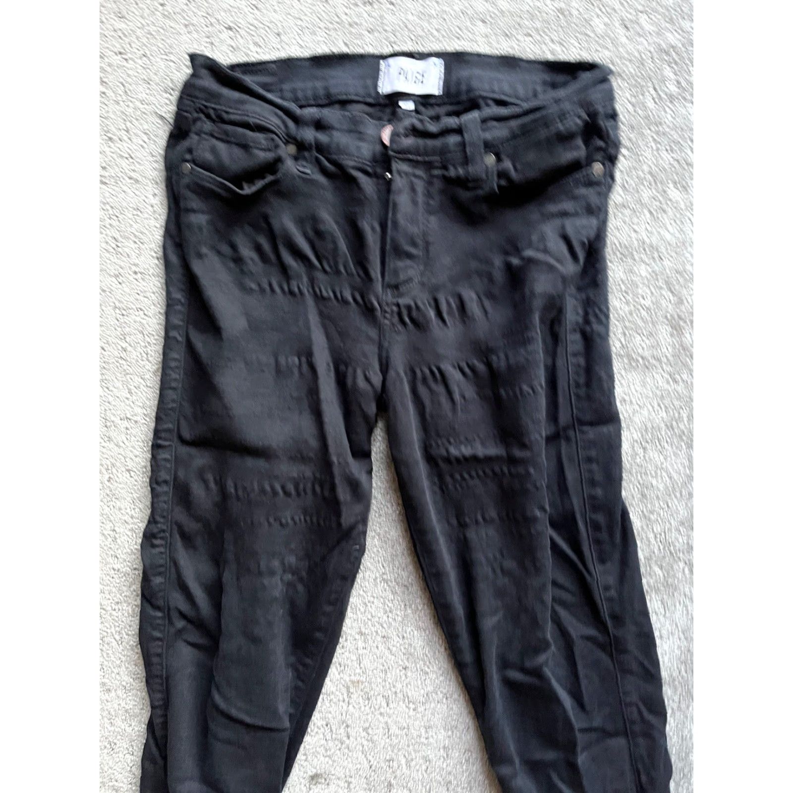 Paige PAIGE VERDUGO ULTRA SKINNY Mid-Rise Jeans in Black Distressed Size 31 Inseam 29” Women's Jeans Size 24" / US 00 / IT 34 - 2 Thumbnail