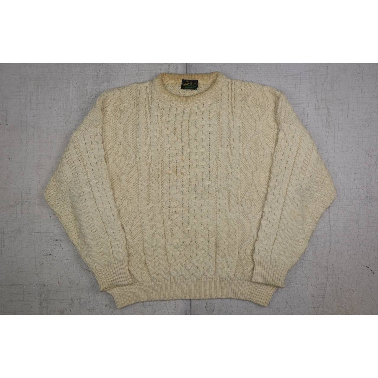 Vintage Vtg Latchfords Men's L Irish Wool Fisherman Cable Knit Size US L / EU 52-54 / 3 - 1 Thumbnail