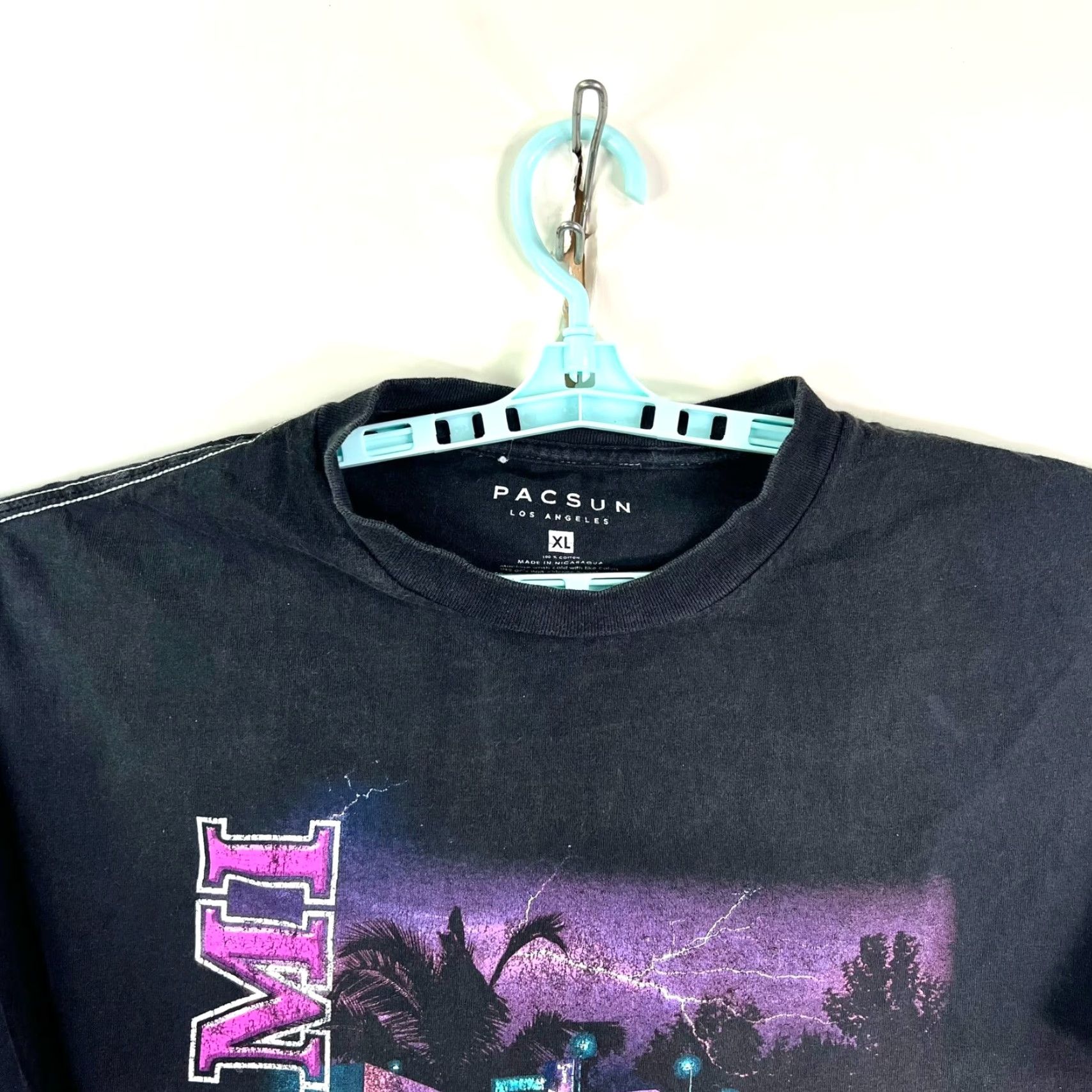 Pacsun PacSun Miami Beach Tie Dye T-Shirt Mens XL Purple Graphic Print Size US XL / EU 56 / 4 - 2 Thumbnail