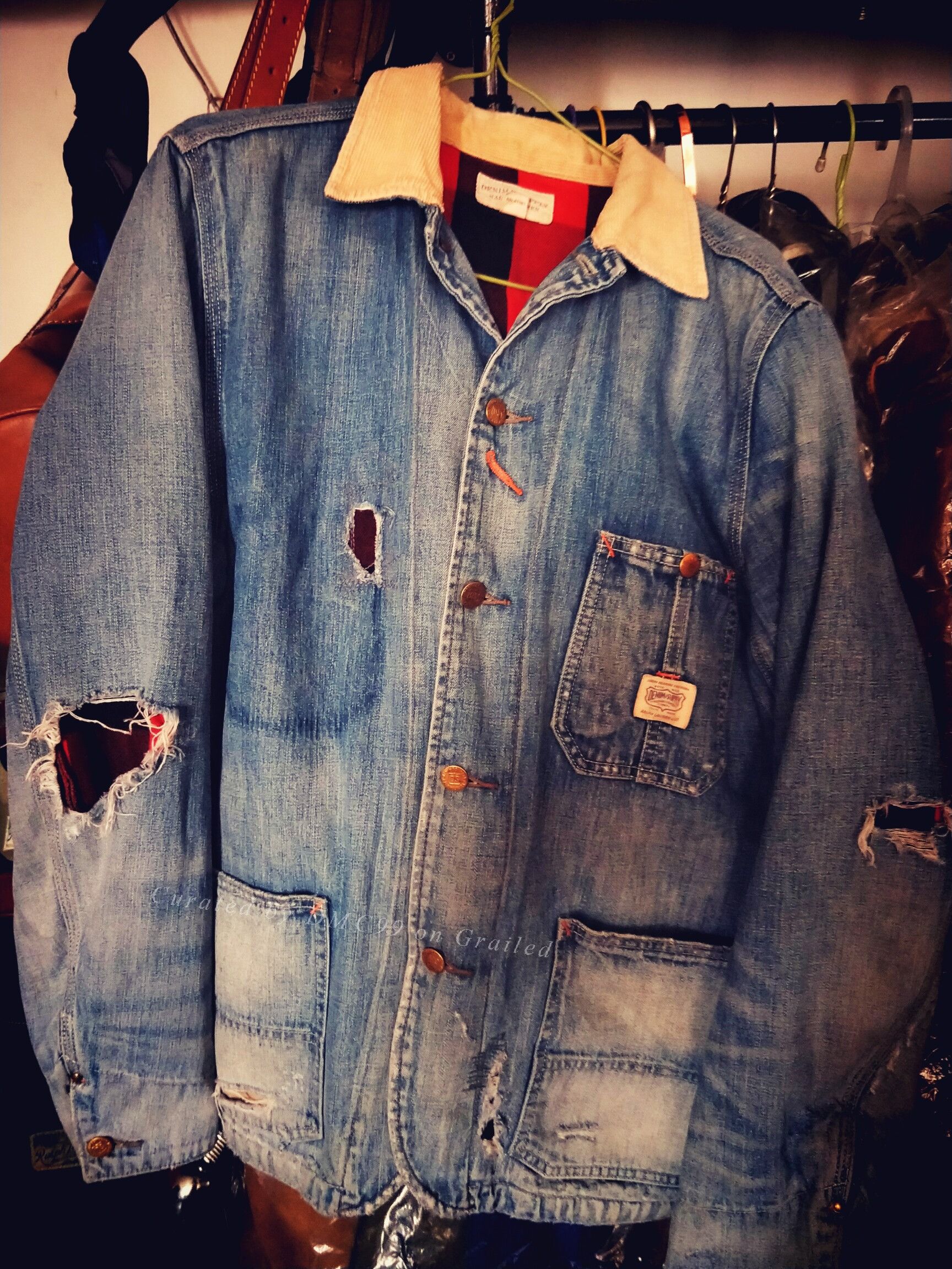 RRL Ralph Lauren Ralph Lauren Railroad Worker Distressed Denim Jacket Size US M / EU 48-50 / 2 - 1 Thumbnail