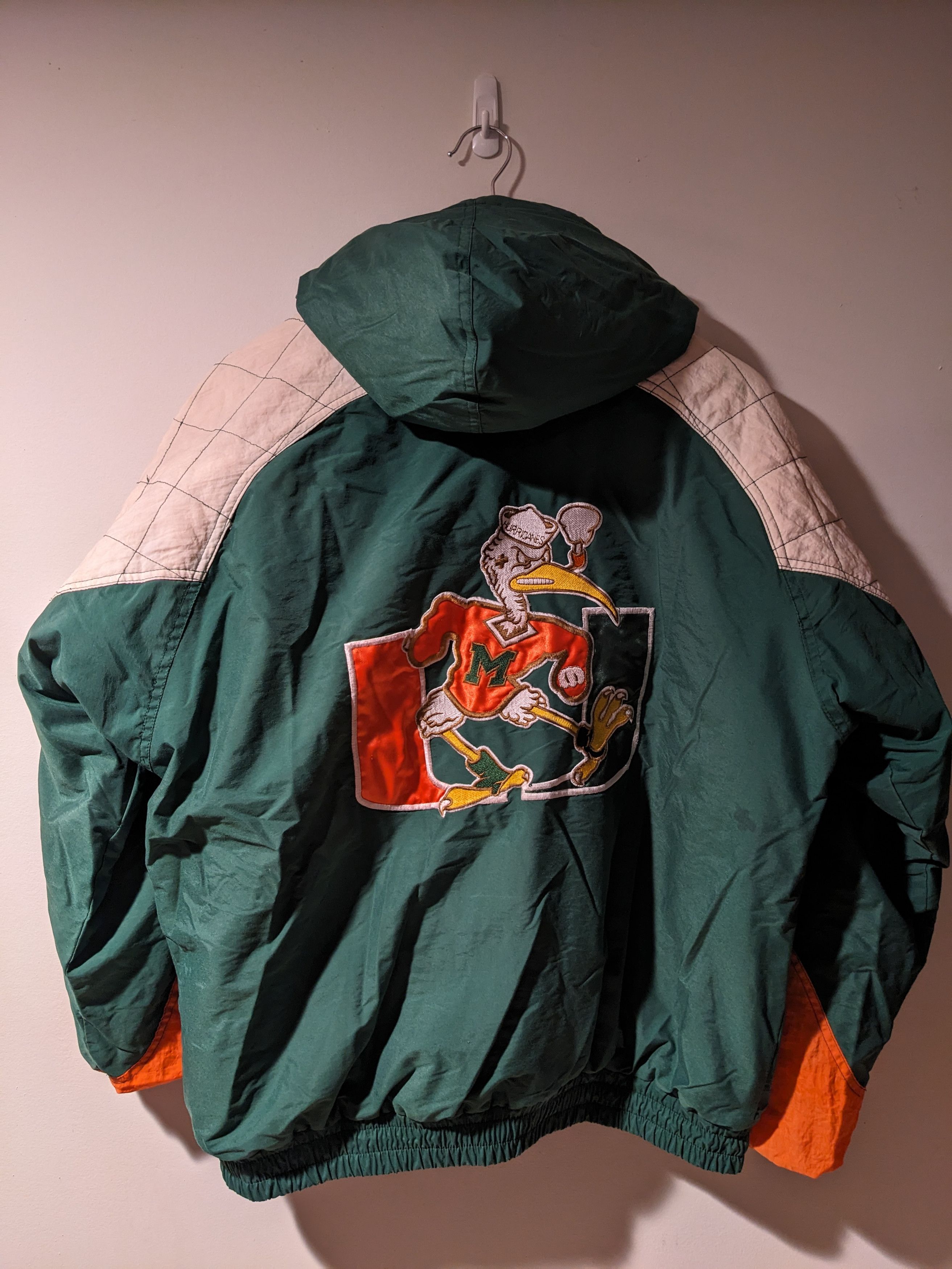 Vintage Vintage 90s Miami Hurricanes College Starter Puffer Jacket Size US M / EU 48-50 / 2 - 1 Thumbnail
