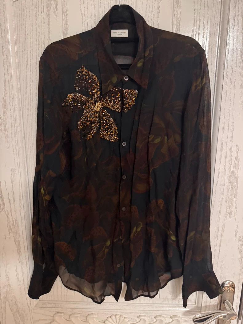 Dries Van Noten Dries Van Noten Embroidered Beaded Shirt Size US S / EU 44-46 / 1 - 1 Thumbnail