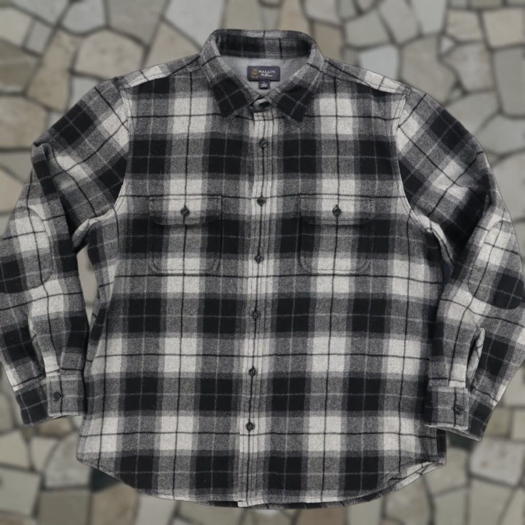 Vintage Wallin & Bros Heavy Wool Flannel Plaid Long Sleeve Button Up Shirt Gray Men L Size US L / EU 52-54 / 3 - 1 Thumbnail