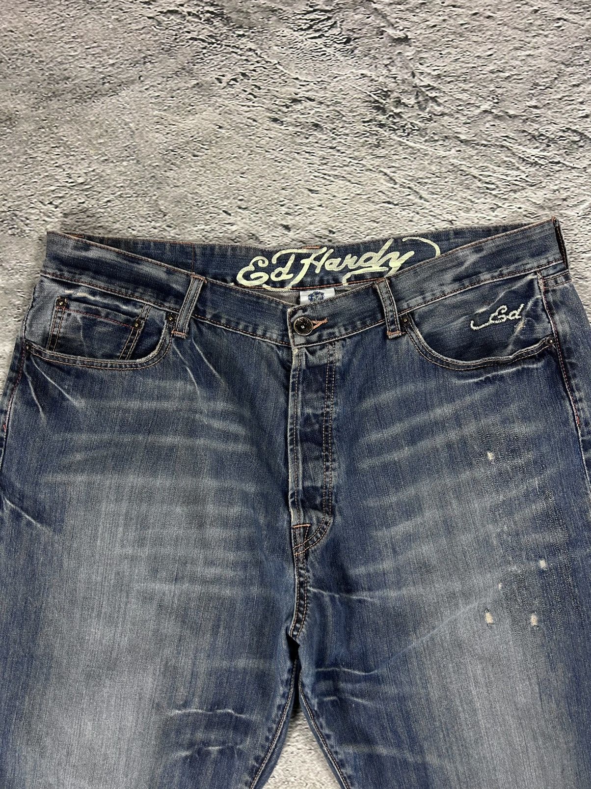 Ed Hardy Ed Hardy Christian Audigier vintage jeans big logo pants Size US 42 / EU 58 - 5 Thumbnail