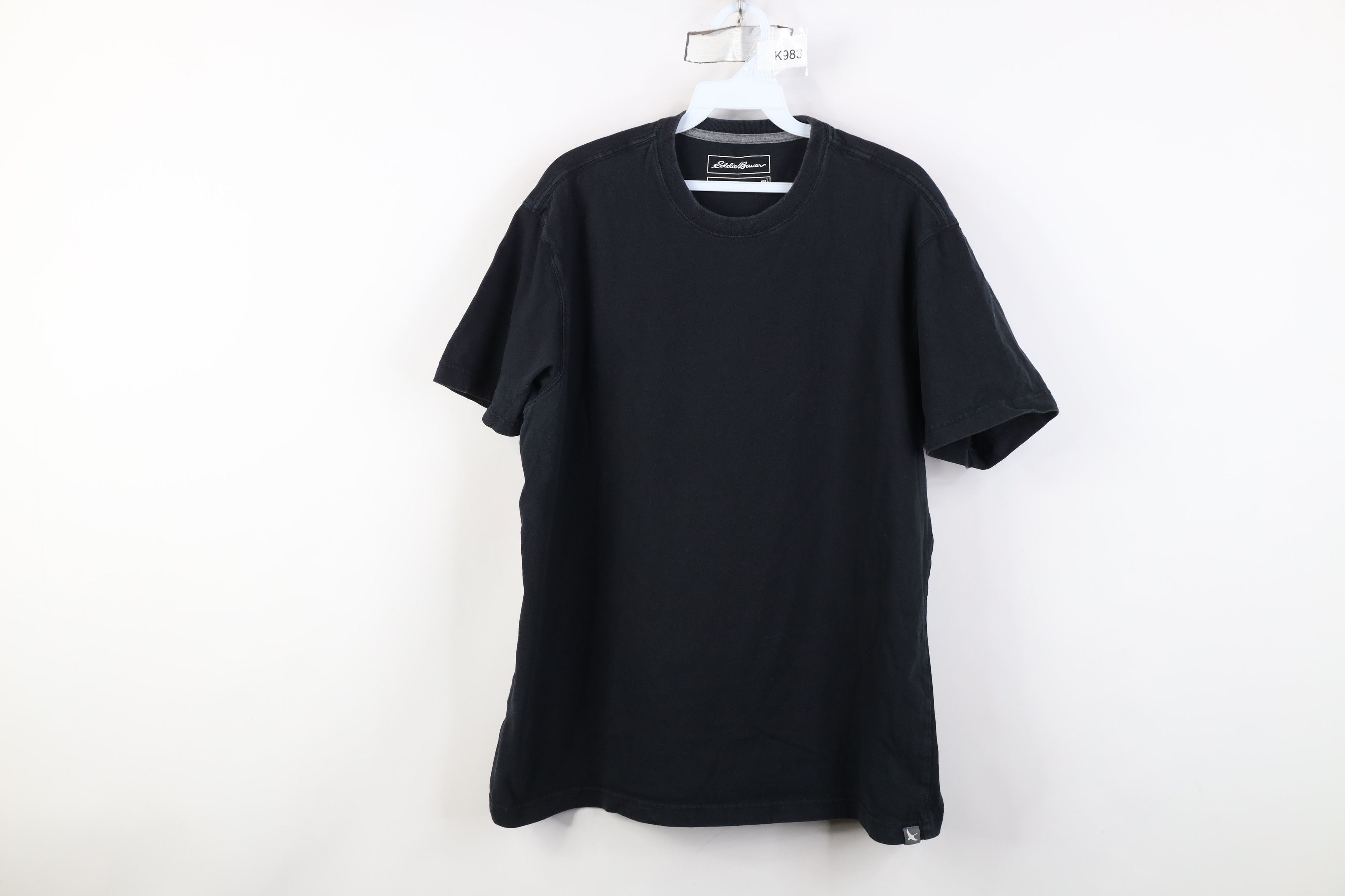 Eddie Bauer Vintage Y2K Eddie Bauer Blank Heavy Cotton T-Shirt Black Size US L / EU 52-54 / 3 - 1 Thumbnail