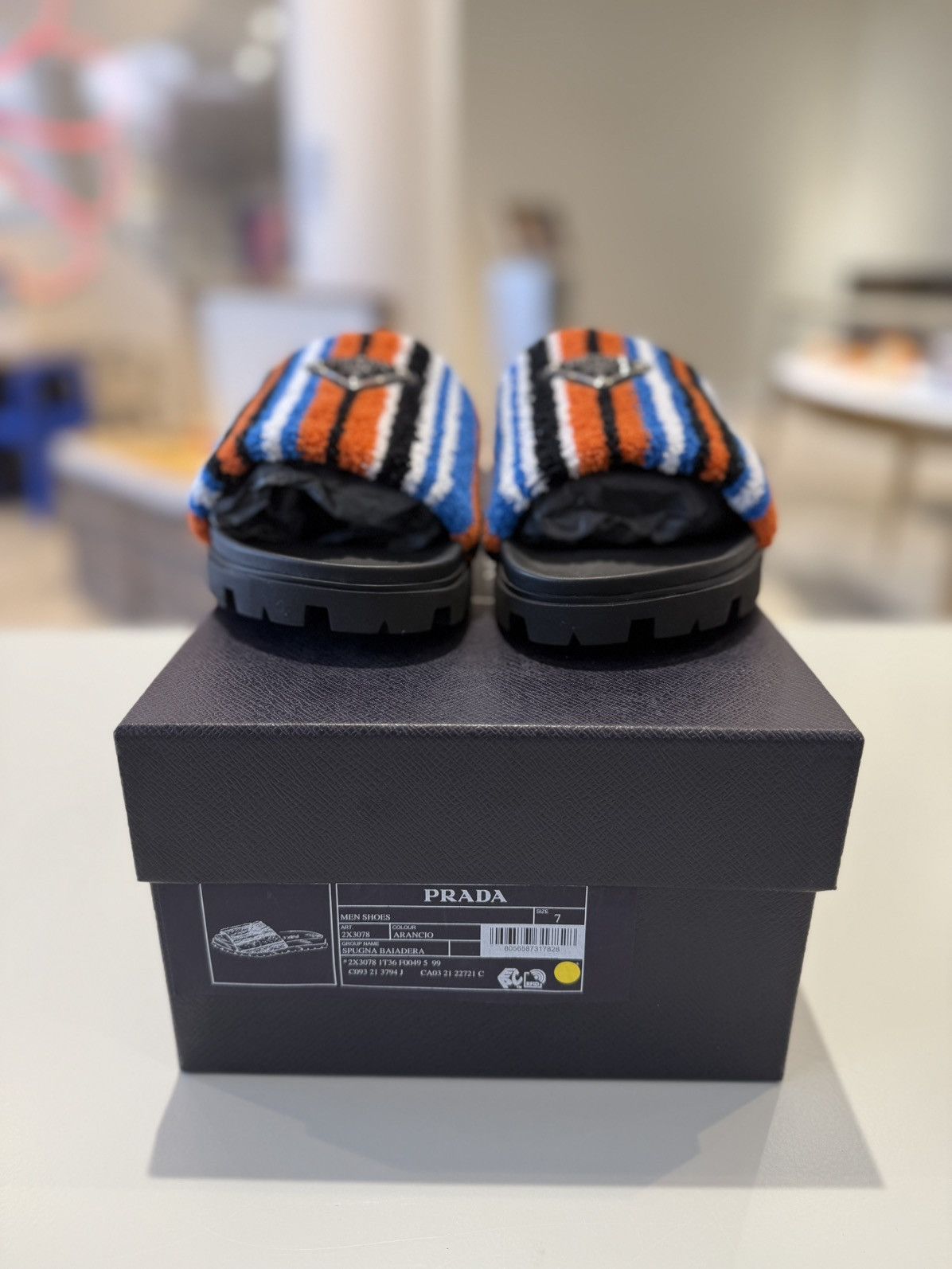 Prada Prada Triangle Logo Terry Cloth Slides Orange Size US 7 / EU 40 - 7 Thumbnail