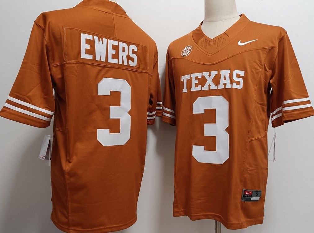 Other Men's Texas Longhorns #3 Quinn Ewers Orange Jersey Size US S / EU 44-46 / 1 - 1 Thumbnail
