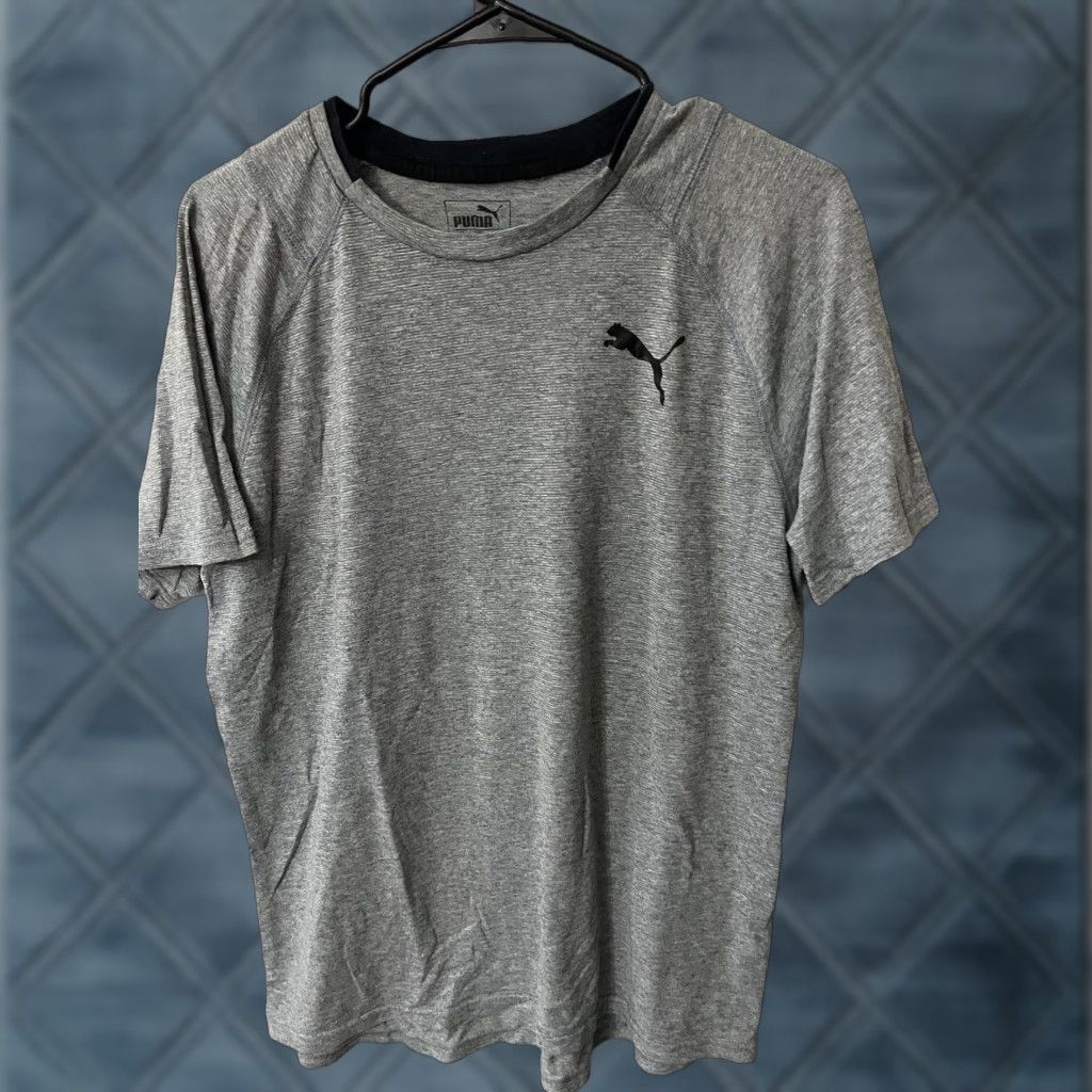 Puma PUMA Men's Medium Gray Short Sleeve Graphic Tee Logo Sports Shirt Size US M / EU 48-50 / 2 - 1 Thumbnail