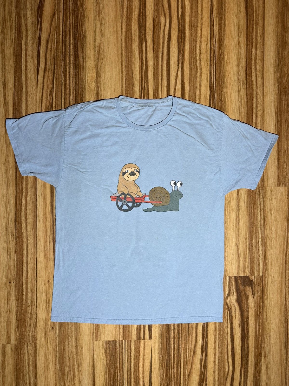 Other Light Blue T-Shirt with Sloth and Snail Graphic Size US M / EU 48-50 / 2 - 1 Thumbnail