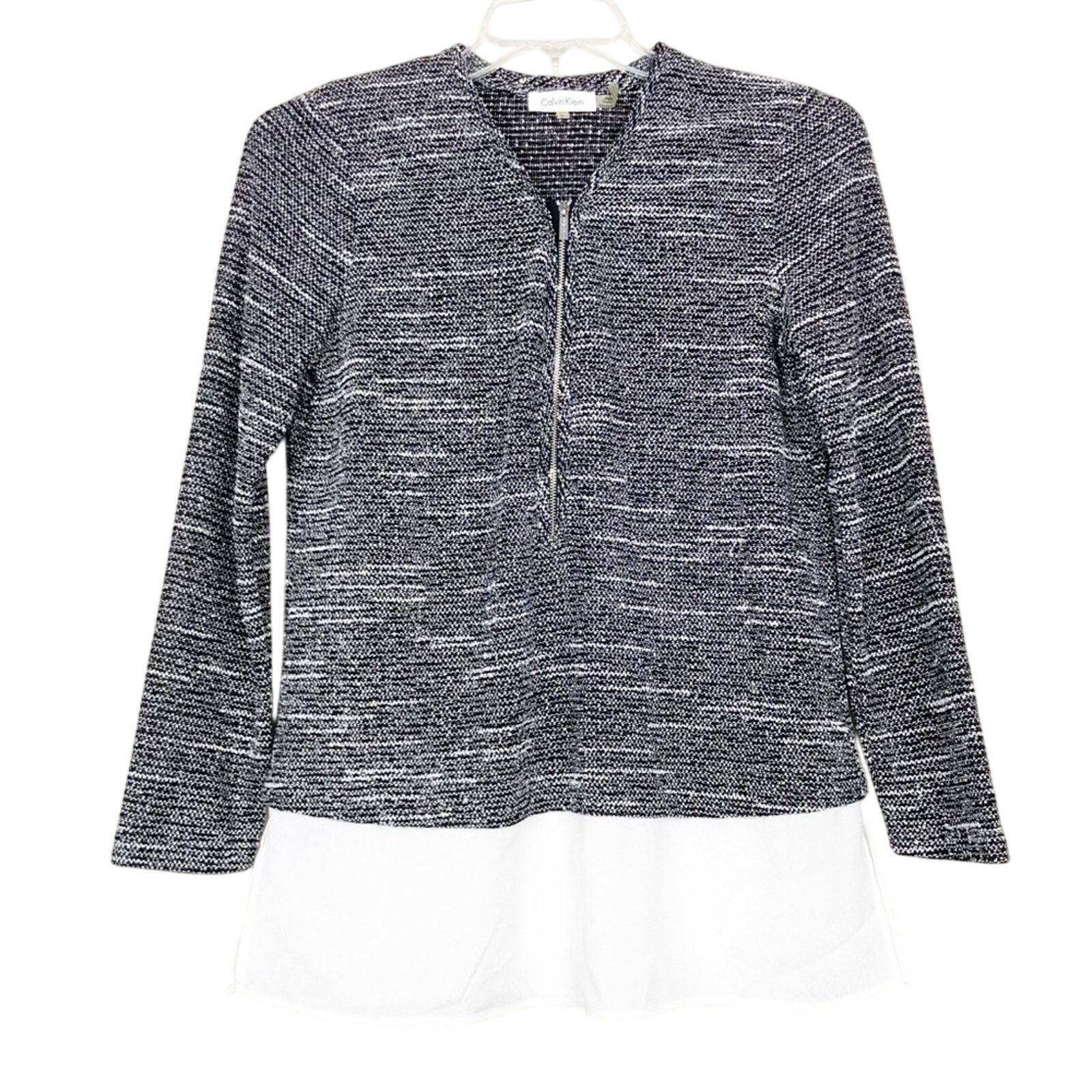 Calvin Klein Calvin Klein Gray White Layered Popover Blouse Sz S Size S / US 4 / IT 40 - 5 Thumbnail