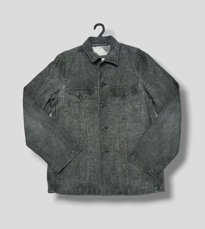 Japanese Brand Rare 🔴 291295 = Homme Button Up Shell Linen Jacket Size US L / EU 52-54 / 3 - 3 Thumbnail
