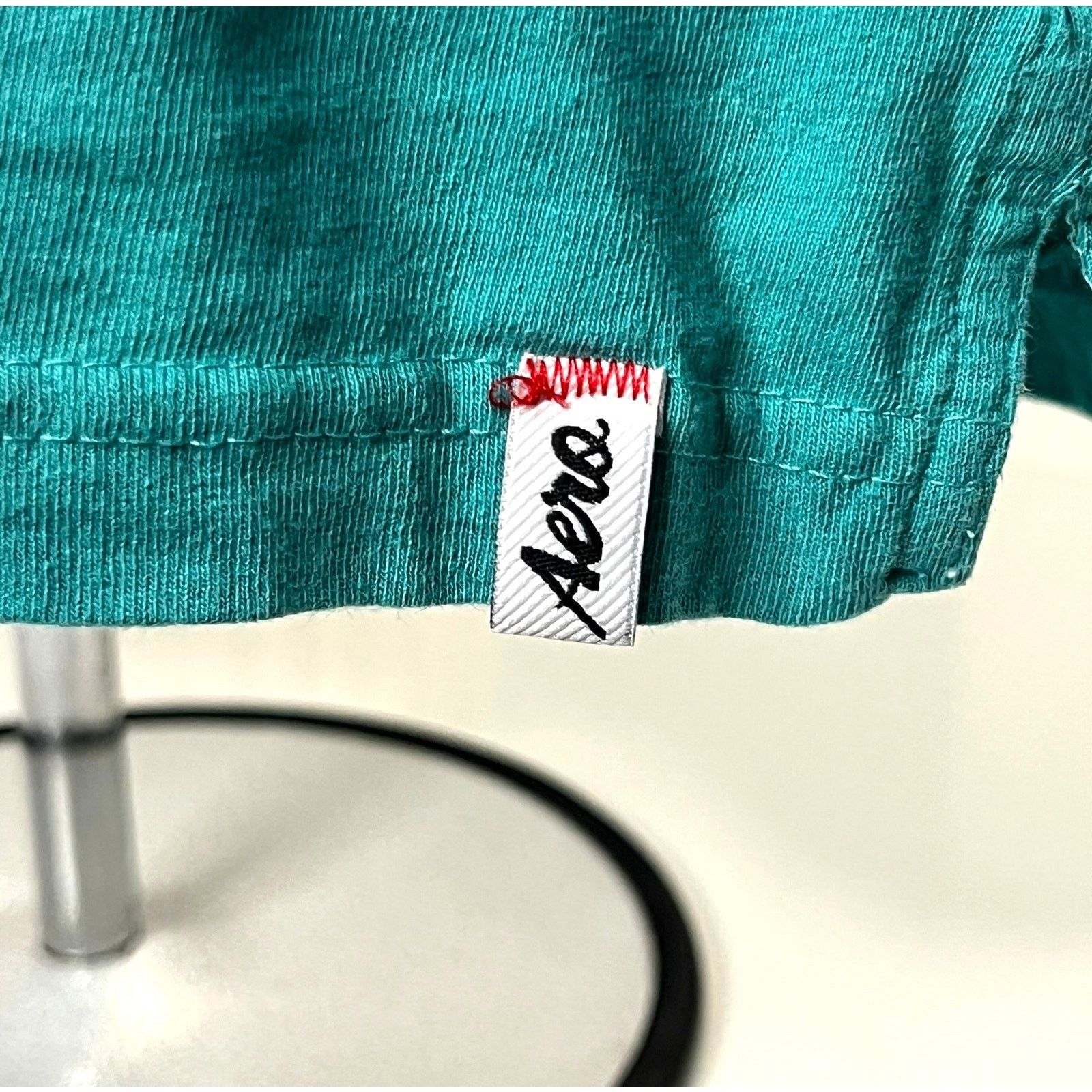 Aeropostale Aeropostale Men Polo Shirt Teal Blue Striped Collar A87 Logo Size US S / EU 44-46 / 1 - 4 Thumbnail