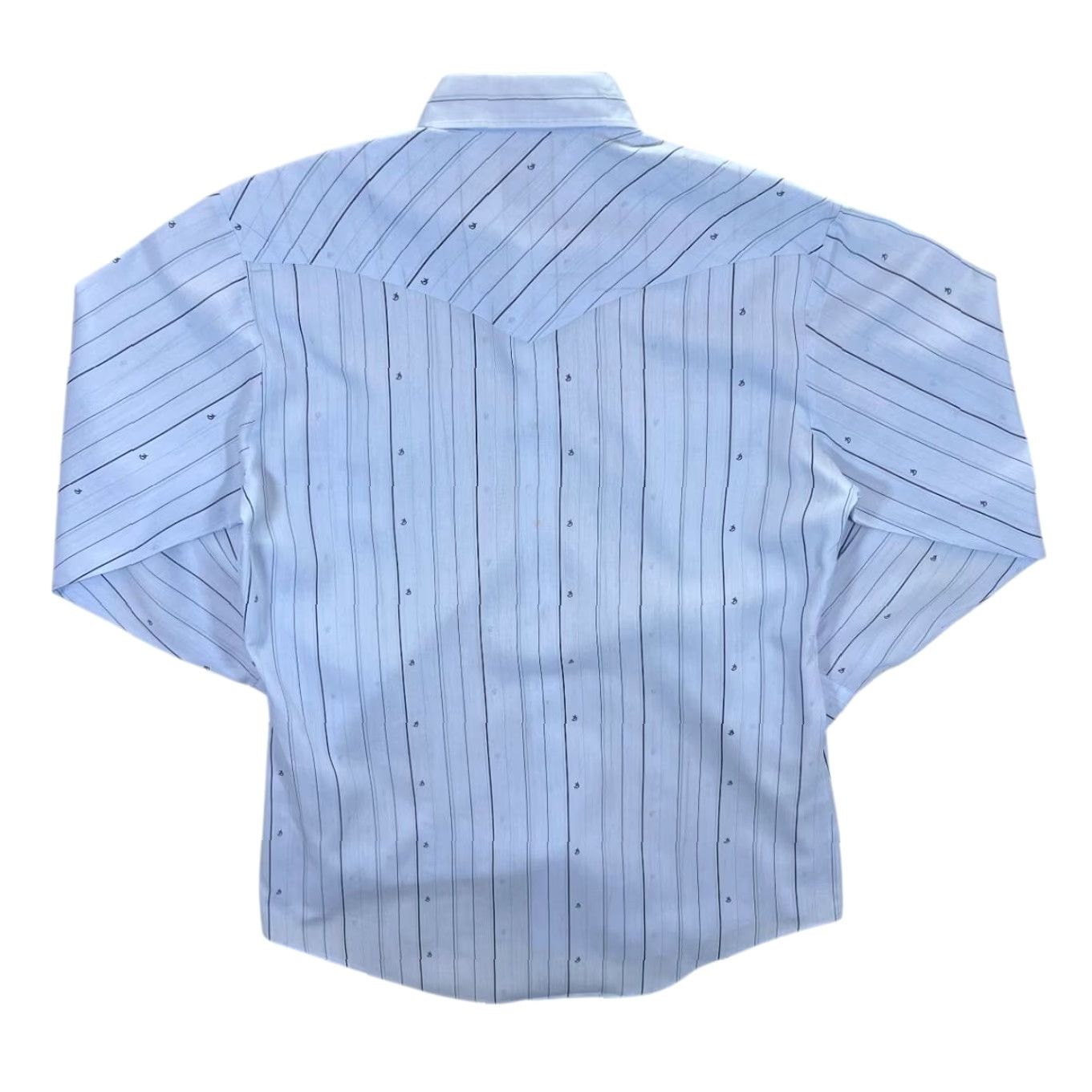 Vintage Vintage The Western Fair Lott, Texas Cowboy Western Blue Striped Popper Shirt L Mens Shirt Popper Button-Up Collared Blue Striped Western Theme 90s? Size US L / EU 52-54 / 3 - 3 Thumbnail