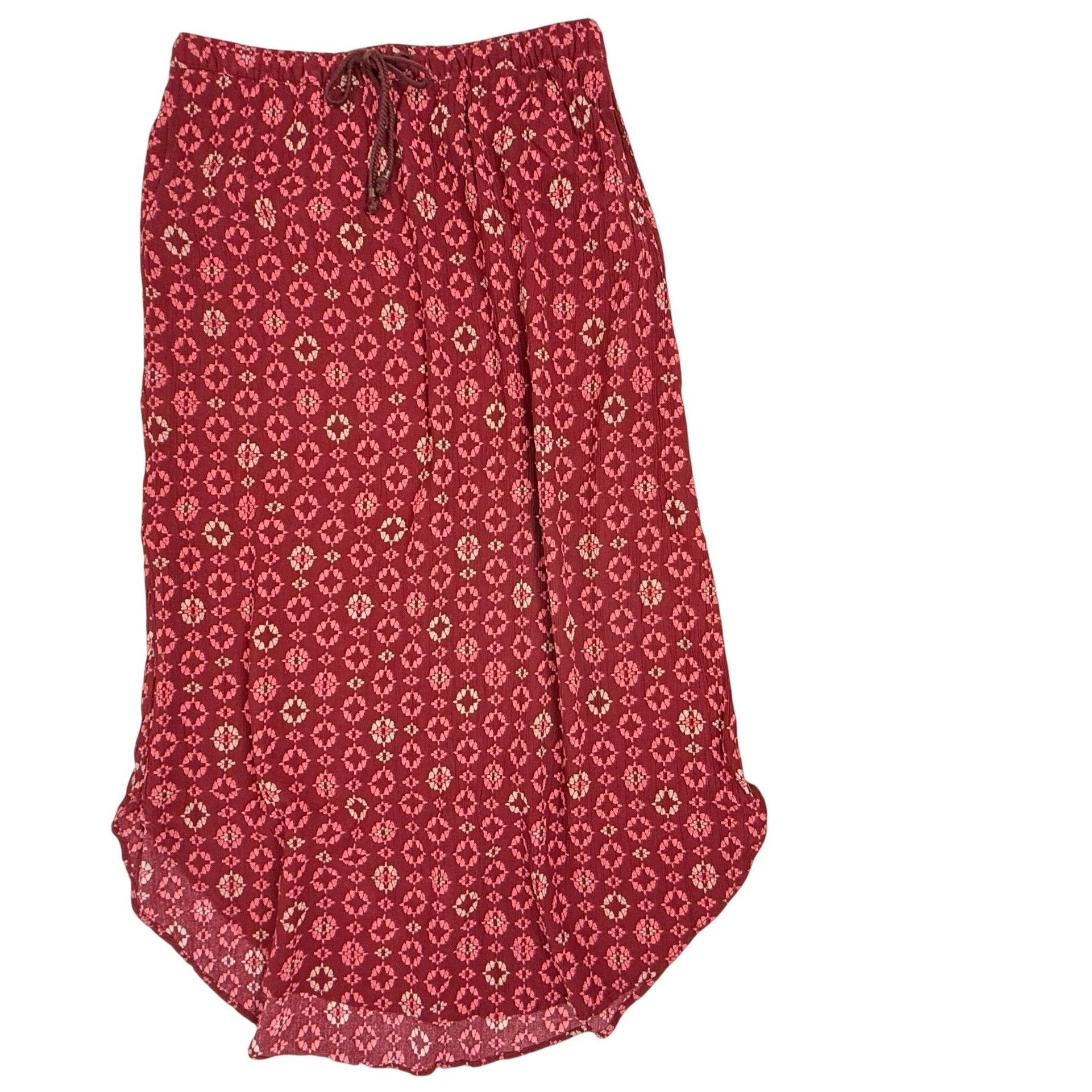 Eddie Bauer Eddie Bauer Women's Red Geometric Print Maxi Skirt Boho Hipp Size 31" - 1 Thumbnail