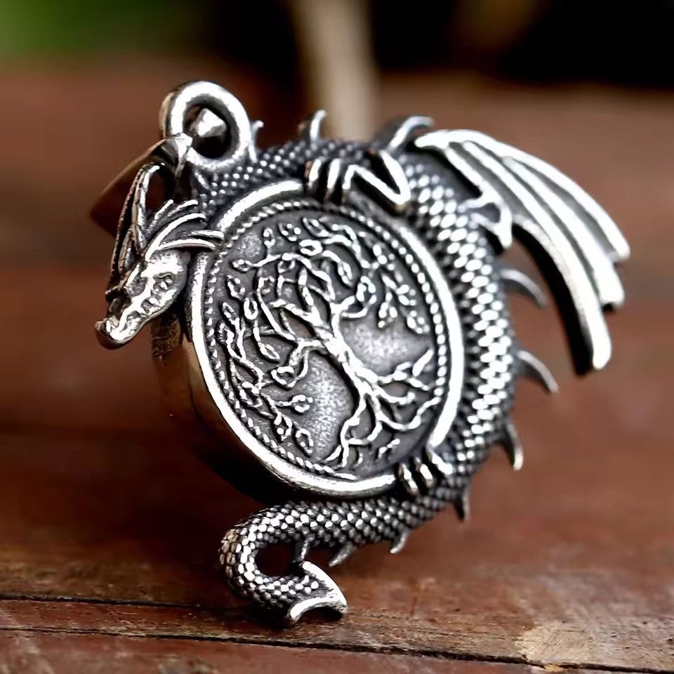 Jewelry Tree of Life and dragon Pendant Necklace Size ONE SIZE - 2 Thumbnail