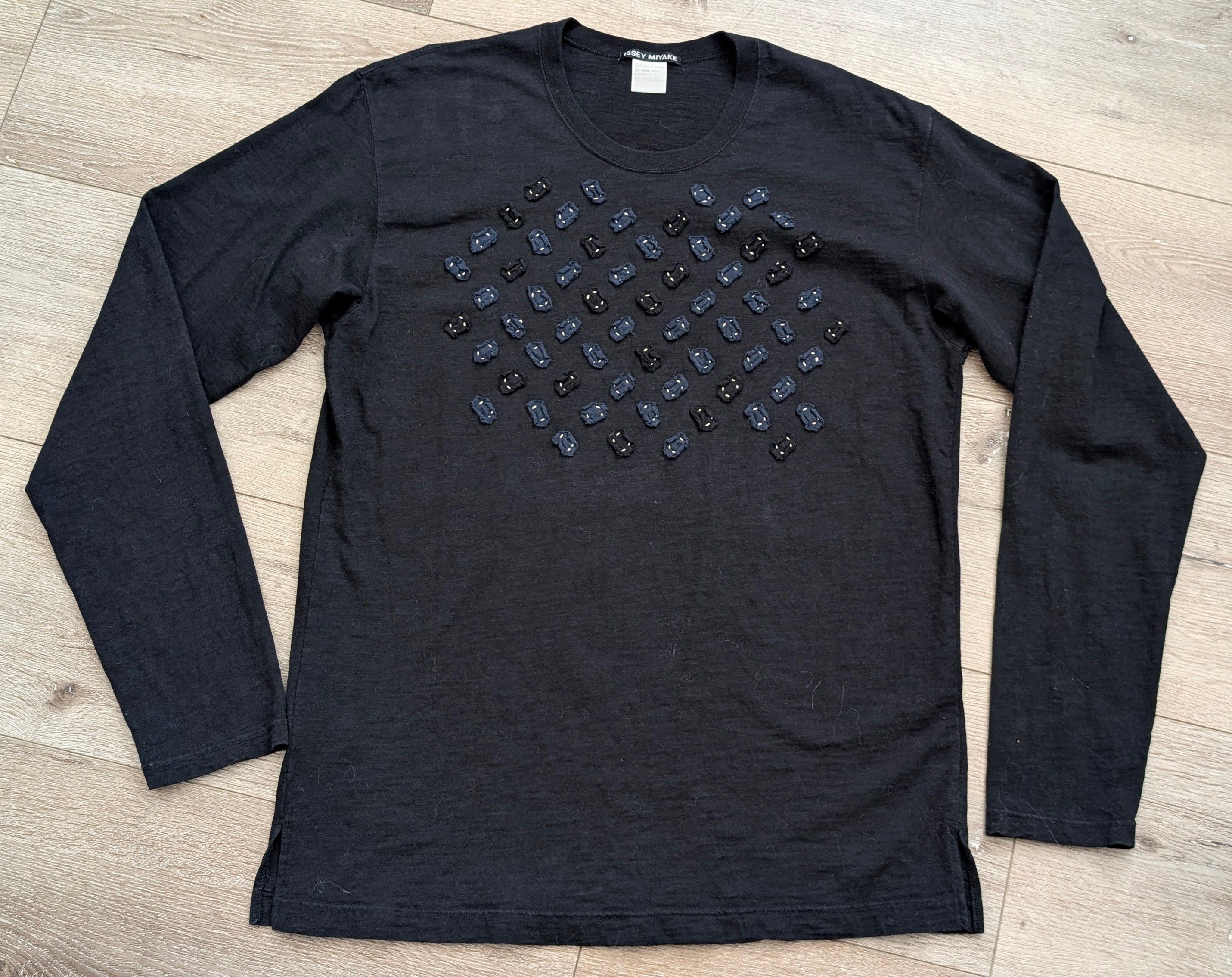 Issey Miyake Issey Miyake Men VTG Hand Stitch Applique L/S T-Shirt Size 4 Size US L / EU 52-54 / 3 - 1 Thumbnail